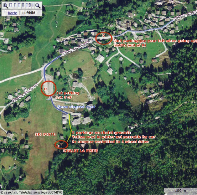satelite route chalet and parkings