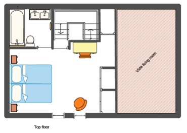 Plan du étage supérieur chalet La Piste