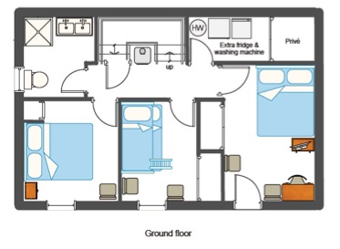 Plan du étage inférieur chalet La Piste